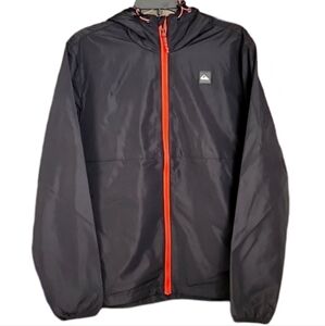 Quiksilver NWT Black Hooded Packable Windbreaker‎ Jacket Men's Medium